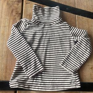 Brown and white striped turtleneck